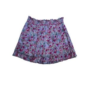 A Beautiful Soul Floral‎ Mini Skirt Womens 3X Multicolor NWOT Smocked Ruffle